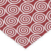 Abstrakte Spiralkreise in Burgund und Weiß Kurzer Tischläufer (Ecke)