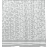 Abstrakte Spiralkreise in hellgrau und weiß Duschvorhang (Vorderseite)