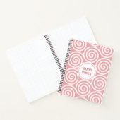 Abstrakte Spiralkreise in hellrosa und weiß Notizblock (Innenseite)