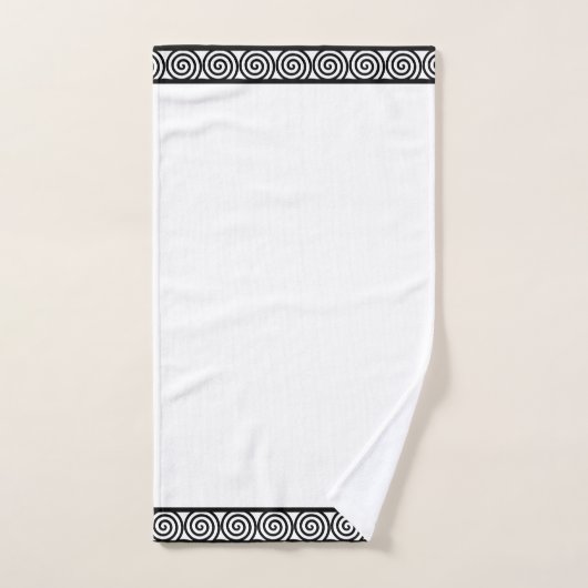 Abstrakte Spiralkreise in Schwarz und Weiß Badhandtuch Set (Handtuch)