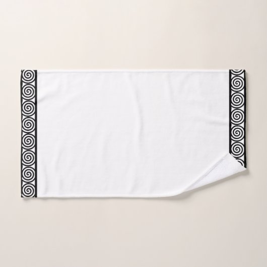 Abstrakte Spiralkreise in Schwarz und Weiß Badhandtuch Set (Handtuch)