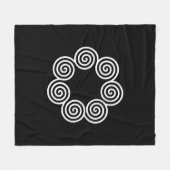 Abstrakte Spiralkreise in Schwarz und Weiß Fleecedecke (Vorderseite (Horizontal))
