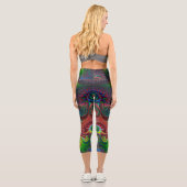 Abstrakte Spiralmuster Capri Leggings (Rückseite)