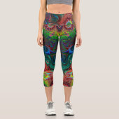 Abstrakte Spiralmuster Capri Leggings (Vorderseite)