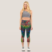 Abstrakte Spiralmuster Capri Leggings (Vorderseite)