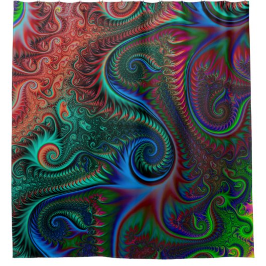 Abstrakte Spiralmuster Duschvorhang (Vorderseite)