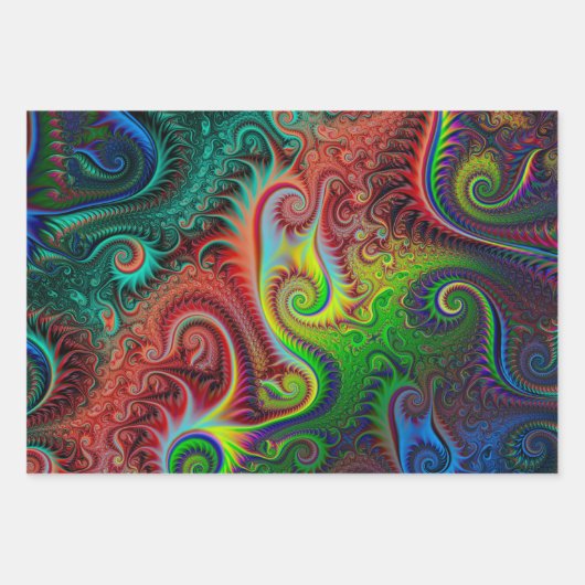 Abstrakte Spiralmuster Geschenkpapier Set (Vorderseite 3)