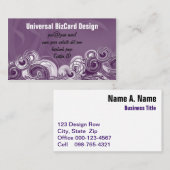 Abstrakte Spiralwalzen Lila Geometrie Visitenkarte (Vorne/Hinten)