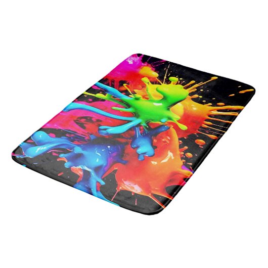 Abstrakte Splash Badematte (Schrägansicht)