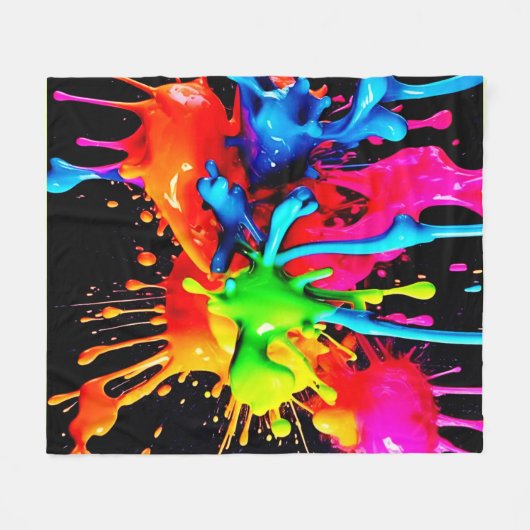 Abstrakte Splash Fleecedecke (Vorderseite (Horizontal))