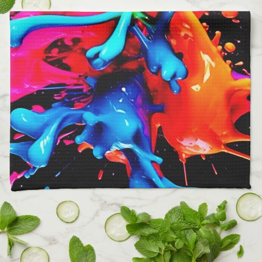 Abstrakte Splash Geschirrtuch (Gefaltet)