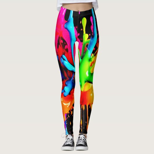Abstrakte Splash Leggings (Vorderseite)