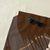 Abstrakte Splash Line Art Brown Beige Strandtuch (Beispiel)
