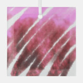 Abstrakte Splash-Muster in Rosa Marron Ornament Aus Glas (Vorderseite)