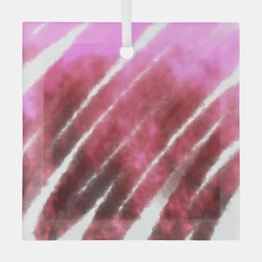 Abstrakte Splash-Muster in Rosa Marron Ornament Aus Glas (Vorderseite)