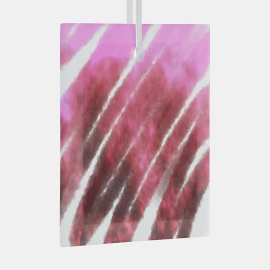 Abstrakte Splash-Muster in Rosa Marron Ornament Aus Glas (Vorderseite Rechts)