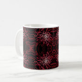Abstrakte Sprenkelpunkte aus Rosa und Roten Muster Kaffeetasse (Vorderseite Links)