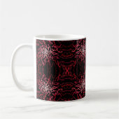 Abstrakte Sprenkelpunkte aus Rosa und Roten Muster Kaffeetasse (Links)