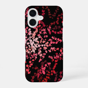 Abstrakte Sprenkelpunkte in Rosa und Rot Muster iPhone 16 Hülle