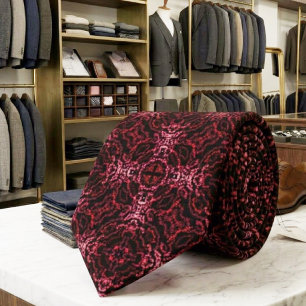 Abstrakte Sprenkelpunkte in Rosa und Rot Muster Krawatte
