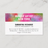 Abstrakte Spritzer Farbe trendy Initialen Visitenkarte (Rückseite)