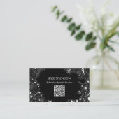 Abstrakte Spritzer für künstlerische Schwarz - QR- Visitenkarte (Stehend Vorderseite)