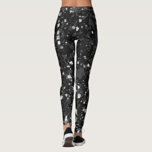 Abstrakte Spritzer mit schwarzer Farbe Leggings (Rückseite)