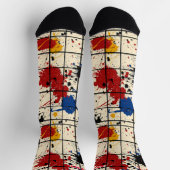 Abstrakte Spritzer-Socken mit geometrischem Raster Socken (Oben)