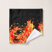 Abstrakte Spritzkunst _ gelb orange und rot Badhandtuch Set (Waschlappen)