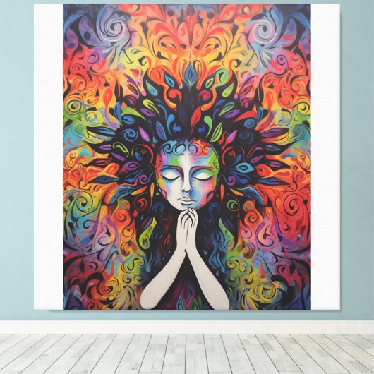 Abstrakte Spritzlackierung Leinwanddruck (Insitu (Holzboden))