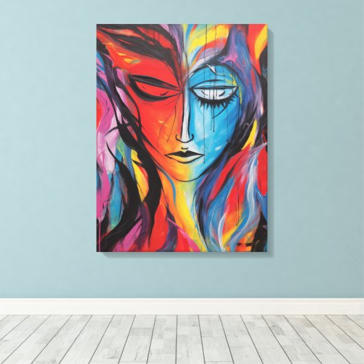 Abstrakte Spritzlackierung Leinwanddruck (Insitu (Holzboden))