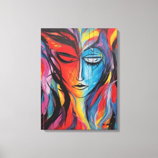 Abstrakte Spritzlackierung Leinwanddruck (Vorderseite)