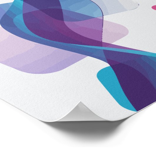 Abstrakte Sprungwelle mit farbigen Formen Poster (Ecke)