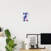 Abstrakte Sprungwelle mit farbigen Formen Poster (Heimbüro)