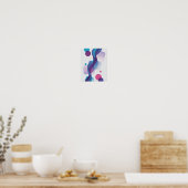 Abstrakte Sprungwelle mit farbigen Formen Poster (Küche)