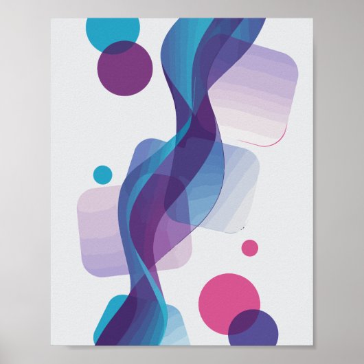 Abstrakte Sprungwelle mit farbigen Formen Poster (Vorne)
