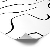 Abstrakte Squiggly Line Art - Weißer Hintergrund Poster (Ecke)
