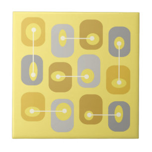 Abstrakte Squishy Cubes Yellow Gray Fliese
