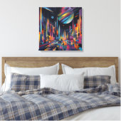 Abstrakte Stadt Leinwanddruck (Insitu (Schlafzimmer))