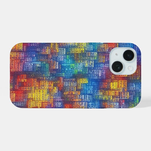 Abstrakte Stadtgestaltung iPhone 15 Hülle (Rückseite (Horizontal))