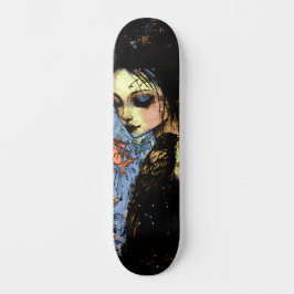 Abstrakte Städtische Kunstgotik Rote Rose Skateboard