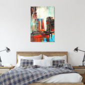 Abstrakte Stadtlandschaft Leinwanddruck (Insitu (Schlafzimmer))