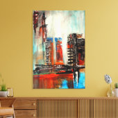 Abstrakte Stadtlandschaft Leinwanddruck (Insitu (Wohnzimmer))