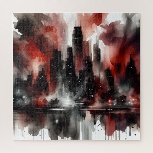 Abstrakte Stadtlandschaft Puzzle (Vertikal)