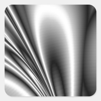 Abstrakte Stahlwellen Metallic Look Quadratischer Aufkleber