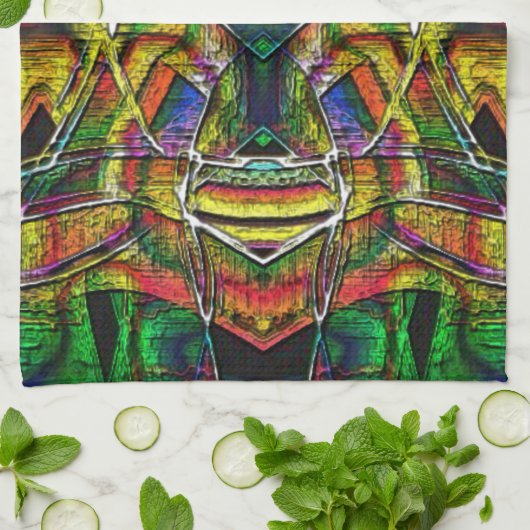 Abstrakte Stammesdesigns, geschnitzt Geschirrtuch (Gefaltet)