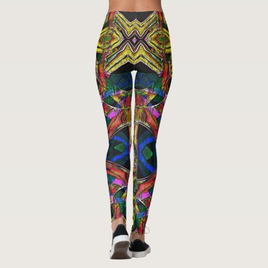 Abstrakte Stammesdesigns, geschnitzt Leggings (Rückseite)