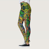 Abstrakte Stammesdesigns, geschnitzt Leggings (Links)