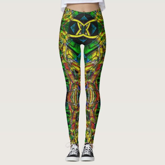 Abstrakte Stammesdesigns, geschnitzt Leggings (Vorderseite)
