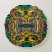 Abstrakte Stammesdesigns, geschnitzt Rundes Kissen (Vorderseite)